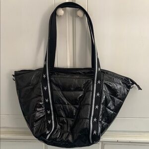 Black Quilted Tote Bag